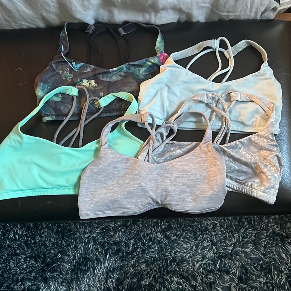 Lululemon Free to Be Sports Bras- set of 5, size 6